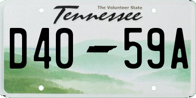 TN license plate D4059A
