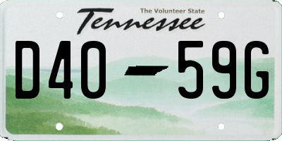 TN license plate D4059G
