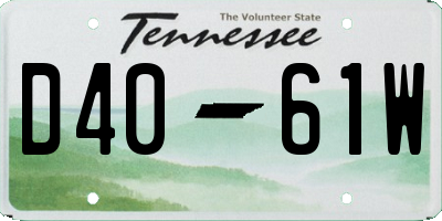 TN license plate D4061W