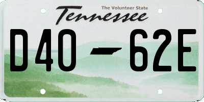 TN license plate D4062E