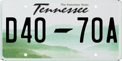 TN license plate D4070A