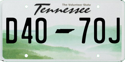 TN license plate D4070J