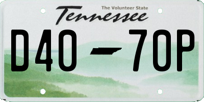 TN license plate D4070P
