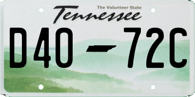 TN license plate D4072C