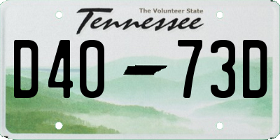 TN license plate D4073D