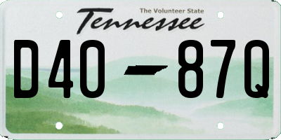 TN license plate D4087Q