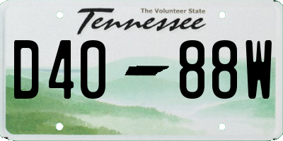 TN license plate D4088W