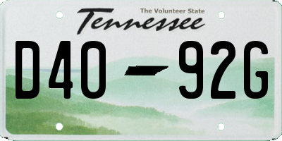TN license plate D4092G