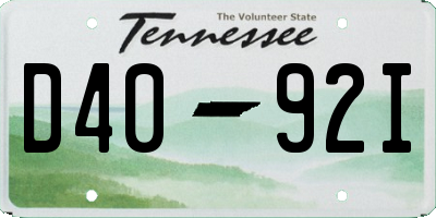 TN license plate D4092I