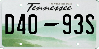 TN license plate D4093S