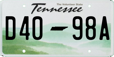 TN license plate D4098A