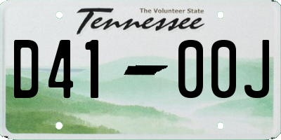 TN license plate D4100J
