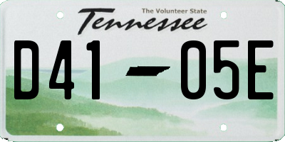TN license plate D4105E