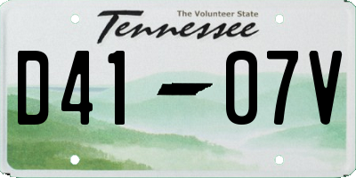 TN license plate D4107V