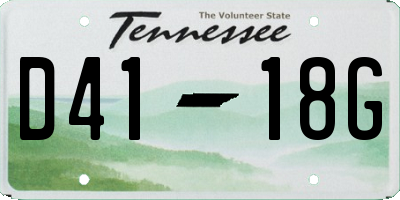 TN license plate D4118G