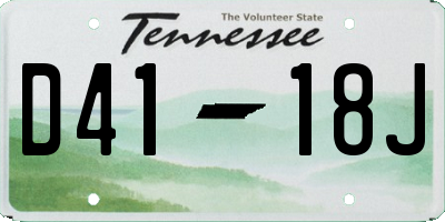 TN license plate D4118J