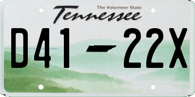 TN license plate D4122X