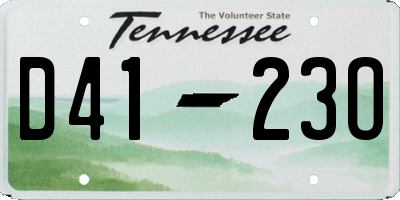 TN license plate D4123O