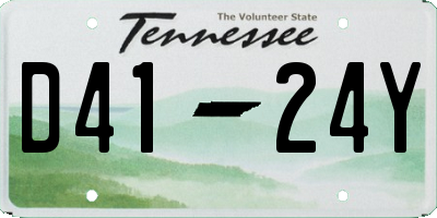 TN license plate D4124Y