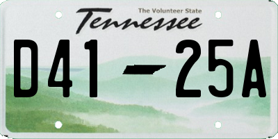 TN license plate D4125A