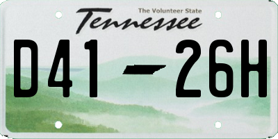 TN license plate D4126H
