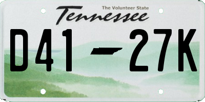 TN license plate D4127K