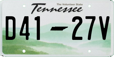 TN license plate D4127V