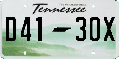 TN license plate D4130X