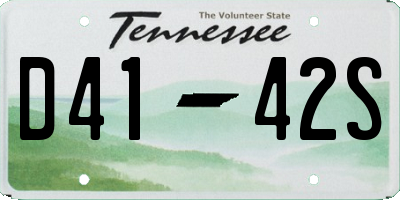 TN license plate D4142S
