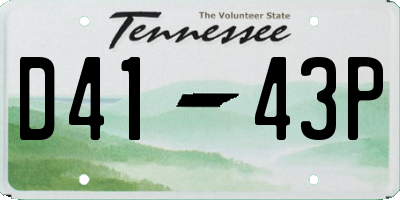 TN license plate D4143P
