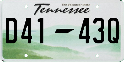 TN license plate D4143Q