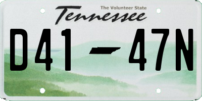 TN license plate D4147N