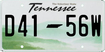 TN license plate D4156W