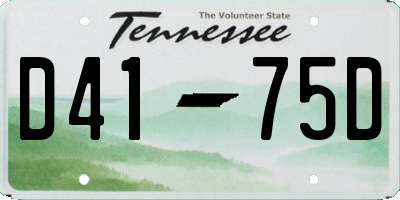 TN license plate D4175D