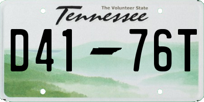 TN license plate D4176T