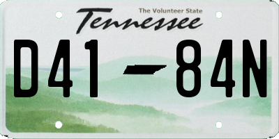 TN license plate D4184N