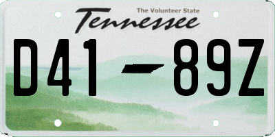TN license plate D4189Z