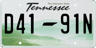 TN license plate D4191N