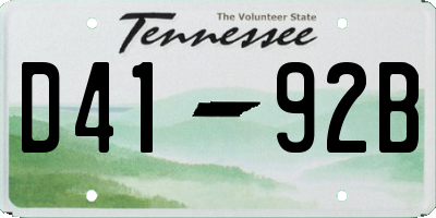 TN license plate D4192B