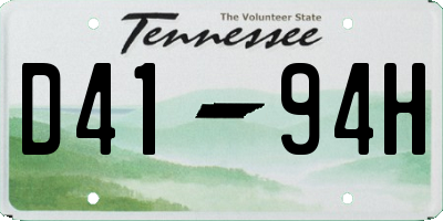 TN license plate D4194H