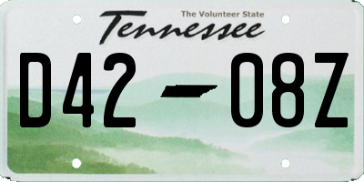 TN license plate D4208Z