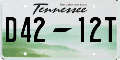 TN license plate D4212T
