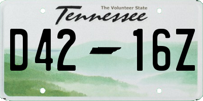TN license plate D4216Z