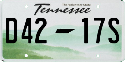 TN license plate D4217S