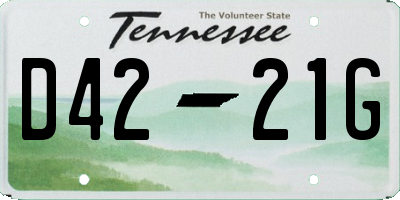 TN license plate D4221G