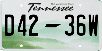 TN license plate D4236W
