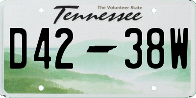 TN license plate D4238W