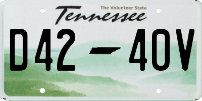 TN license plate D4240V