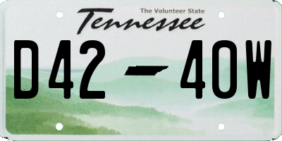 TN license plate D4240W