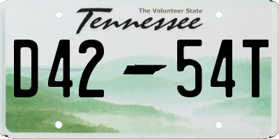 TN license plate D4254T